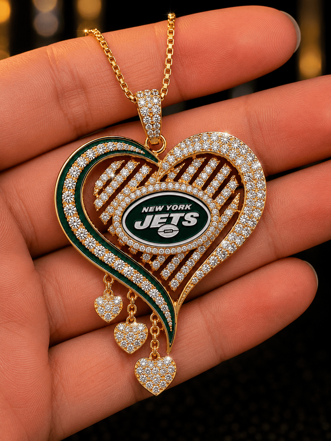 NYJ Solid Gold Chain with Diamond Pendant TMH