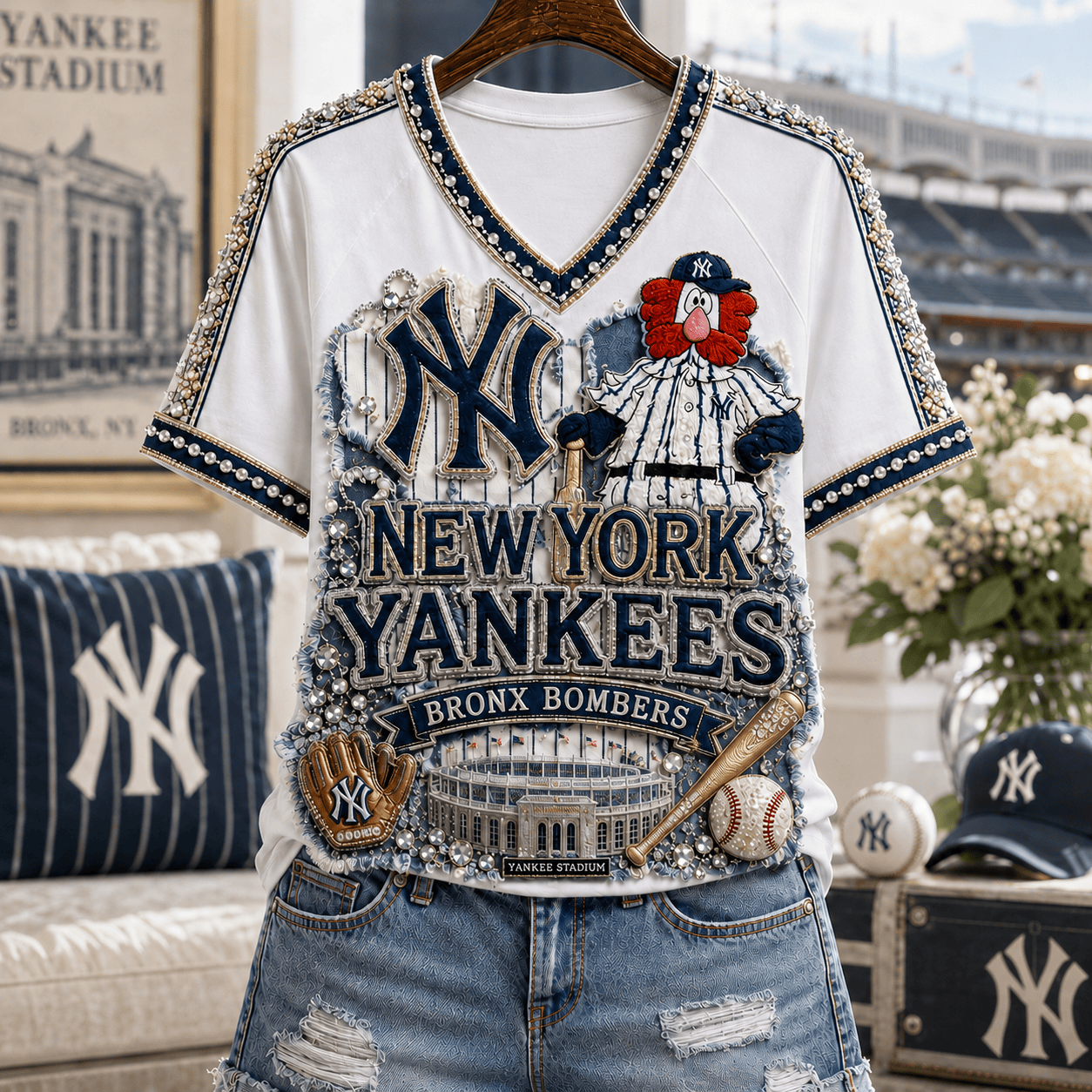 Premium NYY V-neck Shirt NPL