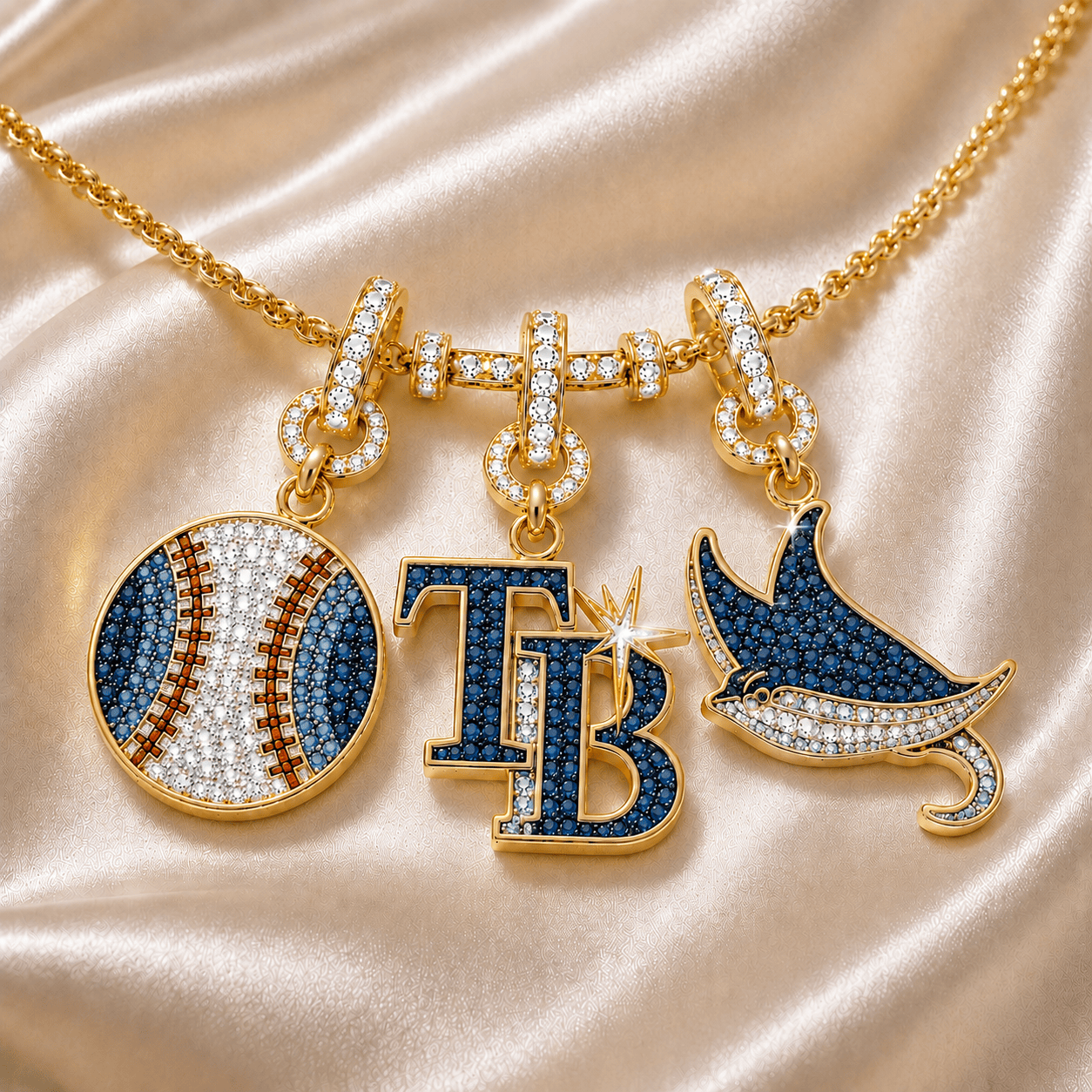 TPBR Solid Gold Chain with Diamond Pendant TTTT
