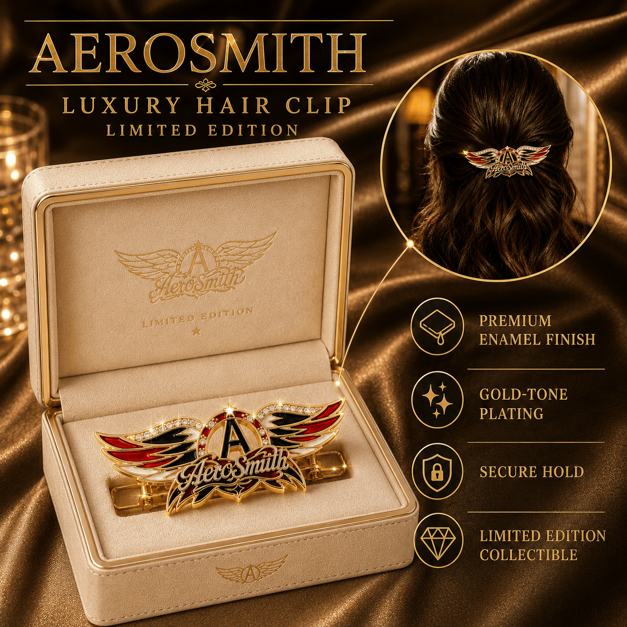 AER Elegant Gold Hair Clip For Women TMH